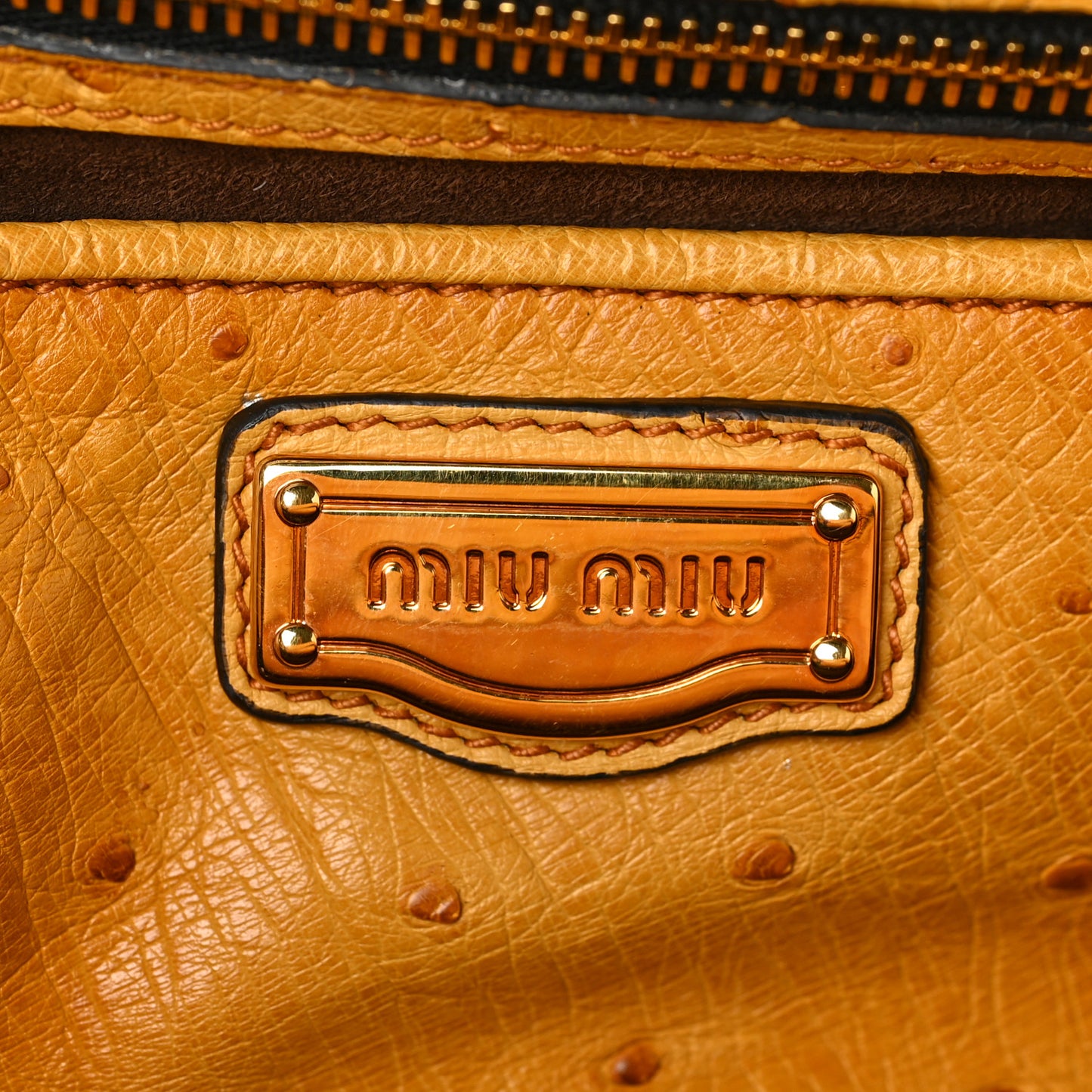 Ostrich Frame Shoulder Bag Yellow