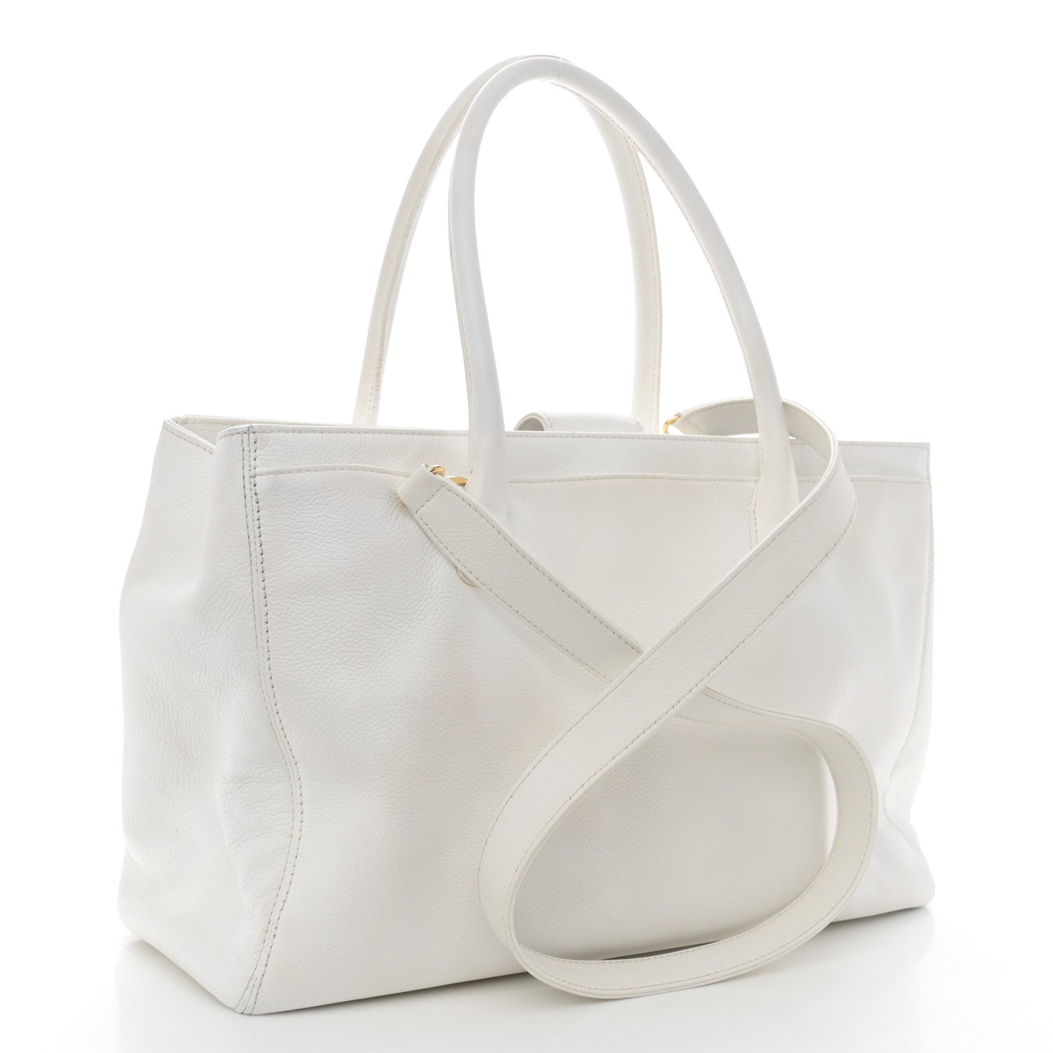 Chanel Calfskin Cerf Executive Shopper Tote White 4 of 18