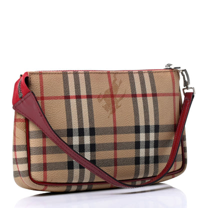 Burberry Haymarket Check Pochette Military Red 2 of 4