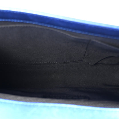 Chanel Metallic Patent Quilted New Medium Boy Flap Blue 5 of 12