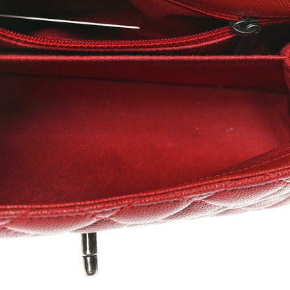 Chanel Caviar Quilted Mini Coco Handle Flap Red 5 of 10