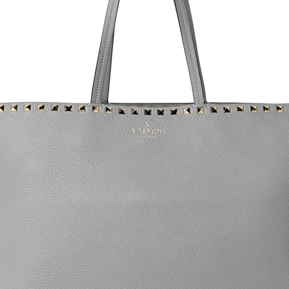 Valentino Garavani Grained Calfskin Rockstud Shoulder Tote Perla 7 of 11