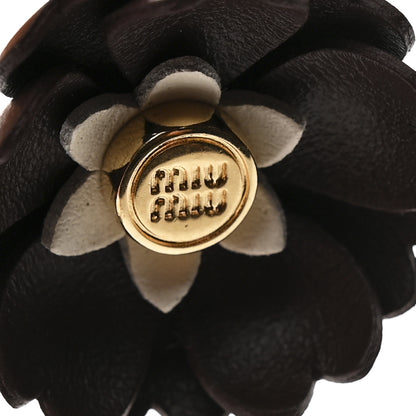 Miu Miu Calfskin Flower Bag Charm Beige Brown 3 of 5