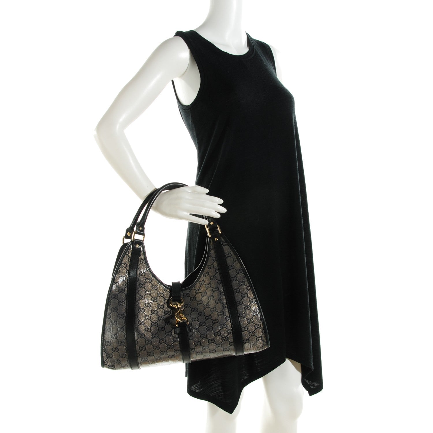 Gucci Crystal Monogram Medium Joy Shoulder Bag Black 2 of 8