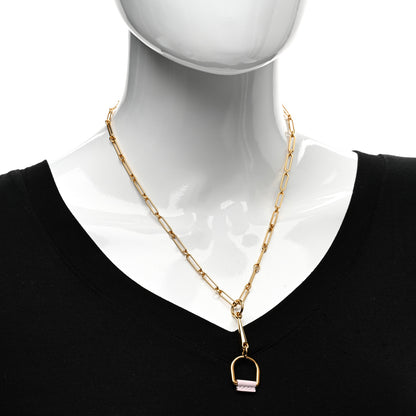 Hermes Swift Small Heritage Equestre Pendant Necklace Mauve Pale 2 of 4