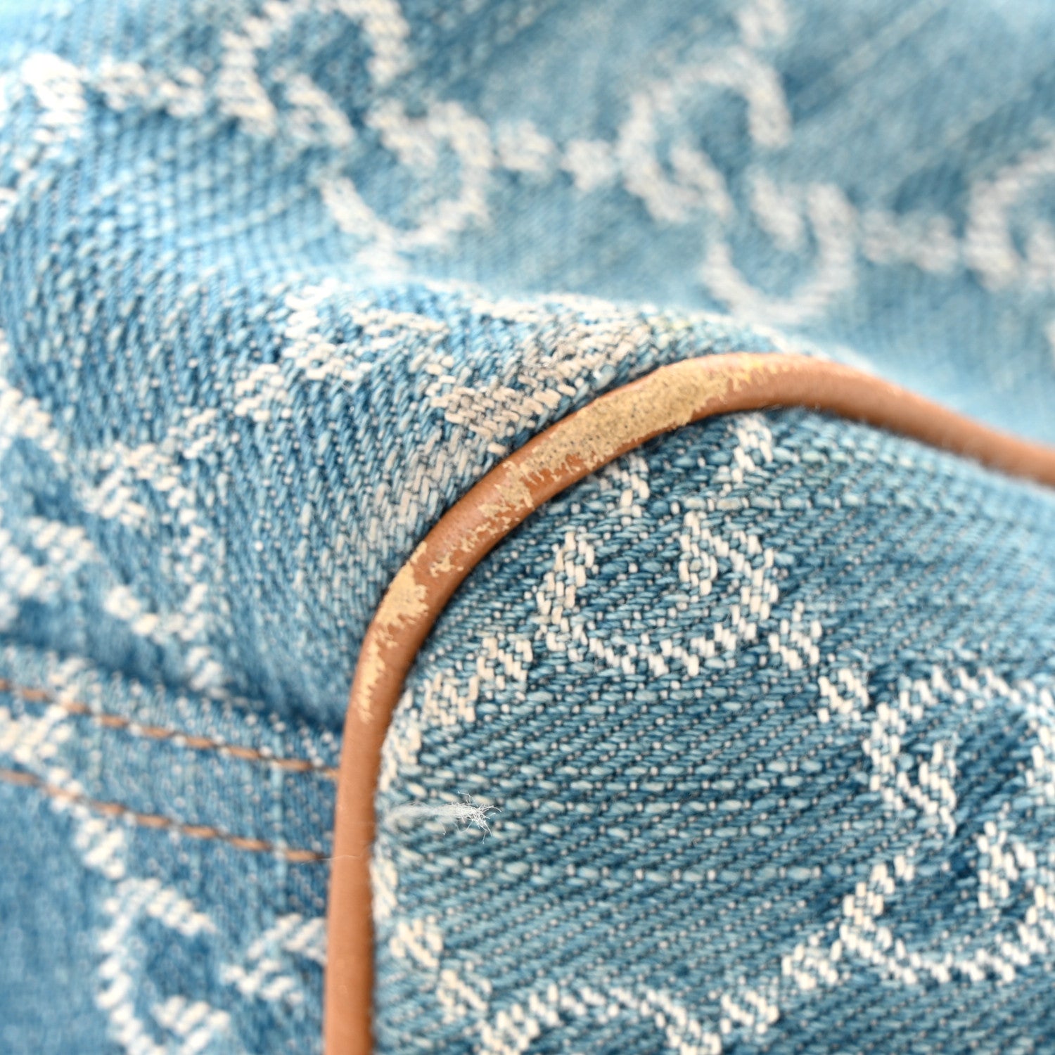 Gucci Denim Monogram Medium Sukey Tote Blue 19 of 20