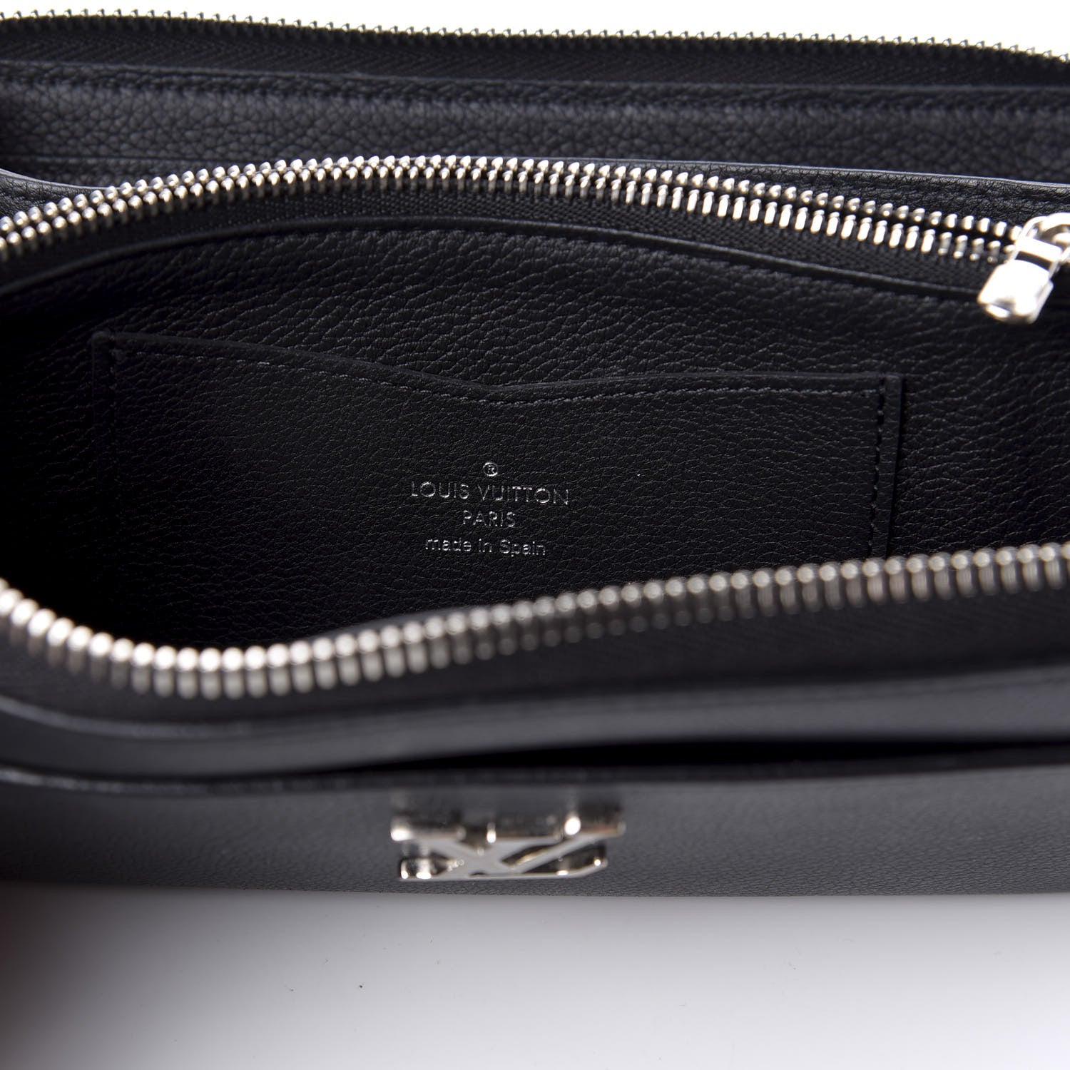 Louis Vuitton Calfskin Zippy Lockme Wallet Black 6 of 8