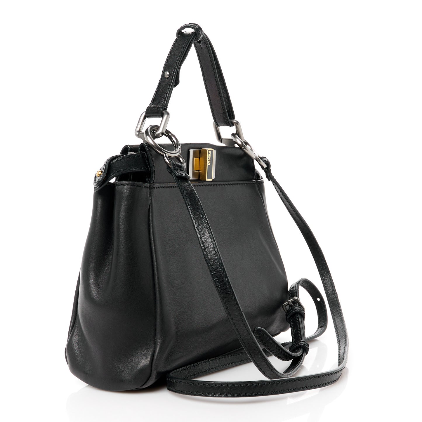 Vitello Saddle Mini Peekaboo Iconic Satchel Black
