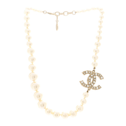 Chanel Pearl CC 100th Anniversary Necklace Light Gold 3 of 7