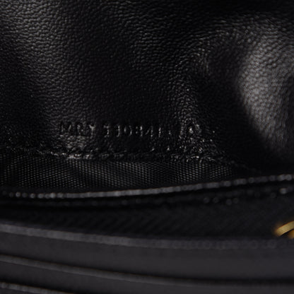 Saint Laurent Grain De Poudre Matelasse Chevron Monogram Card Case Black 7 of 8