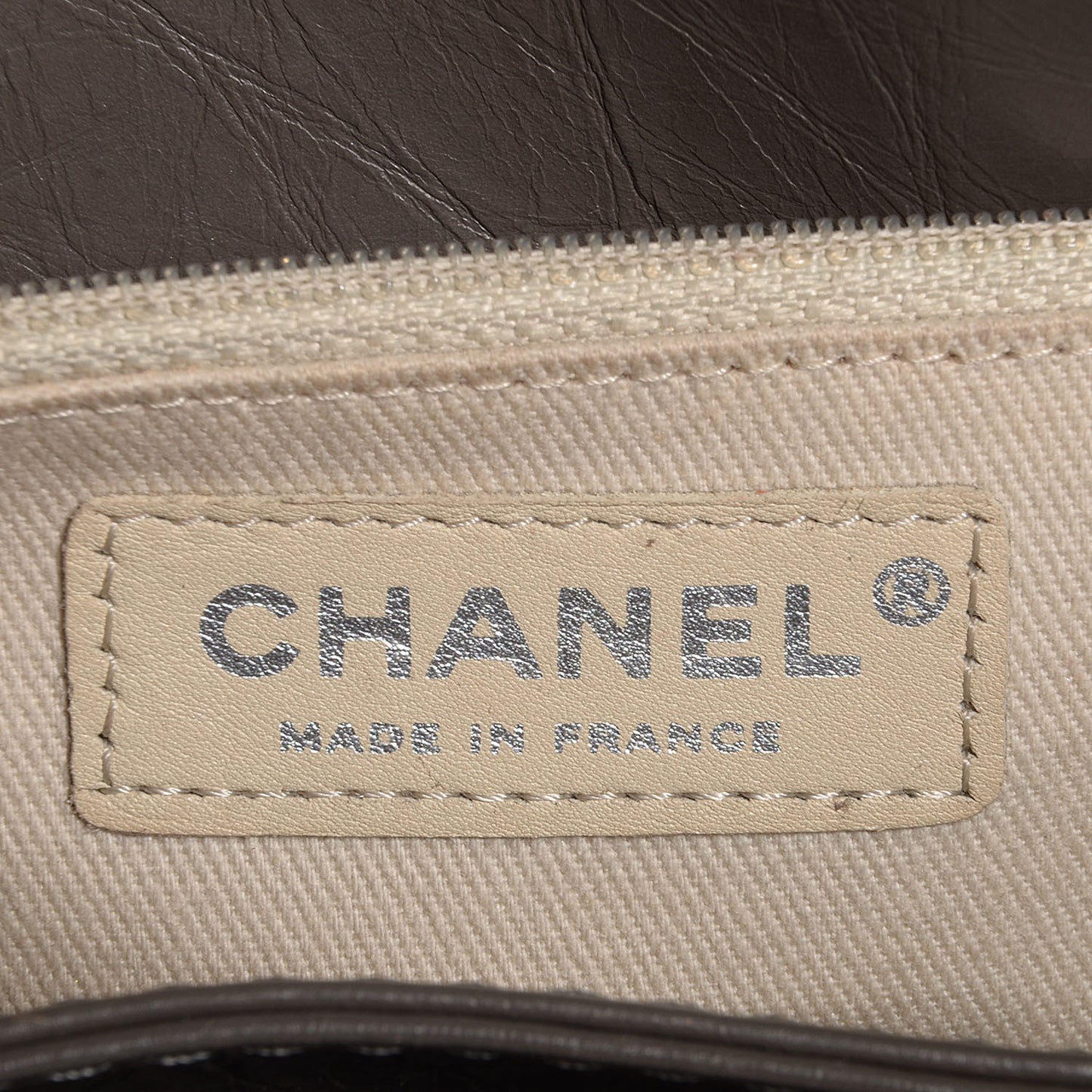 Aged Calfskin Medium Lady Pearly Flap Grey