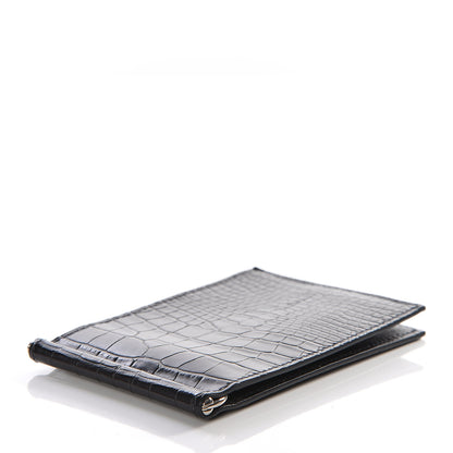 Hermes Shiny Alligator Poke Jungle Wallet Black 3 of 8