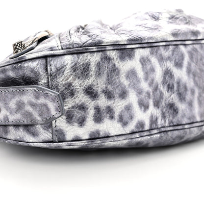 Balenciaga Metallic Agneau Arena Leopard Le Cagole Shoulder Bag XS Dark Grey 9 of 11