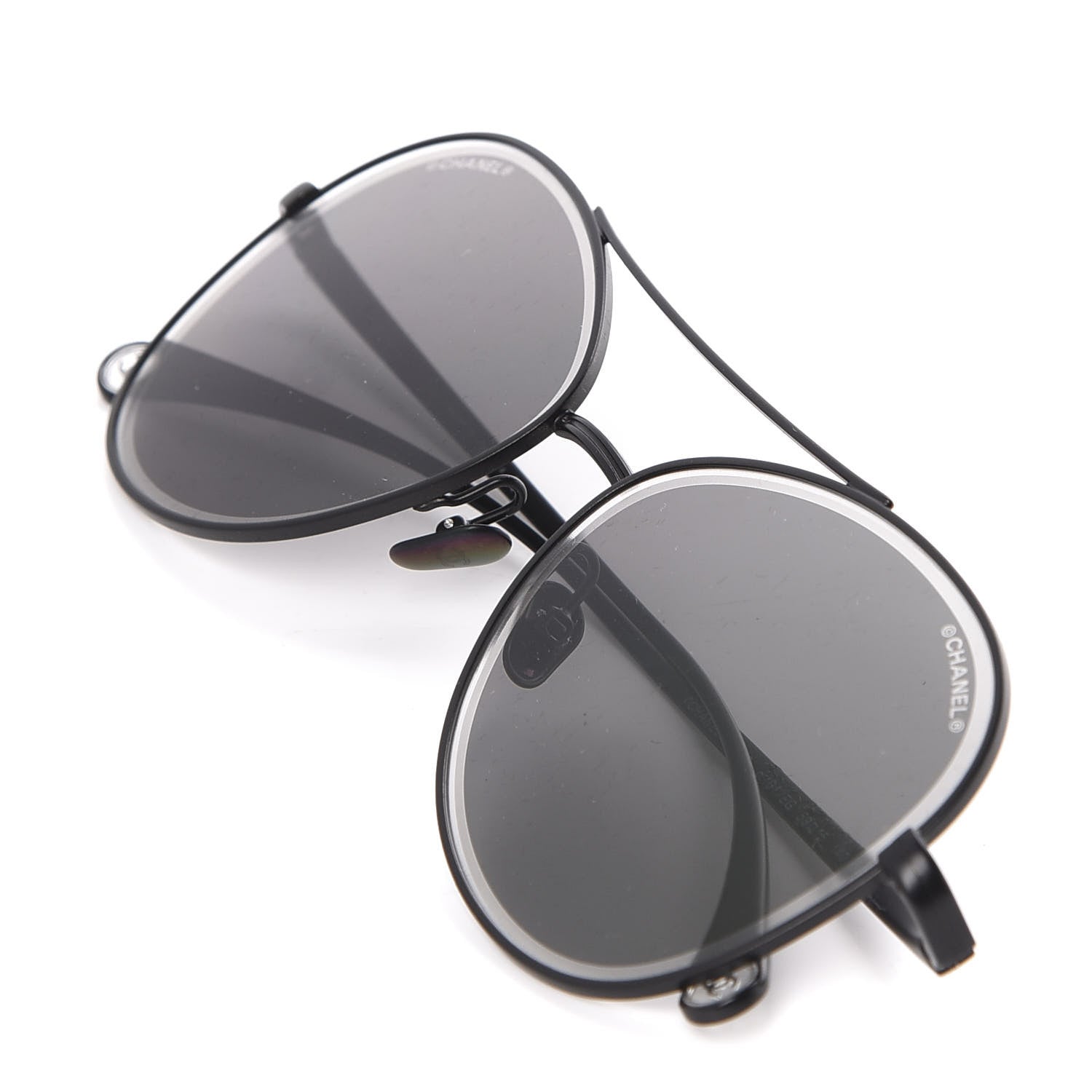 Chanel Metal Pilot Sunglasses 4260 Black 9 of 10