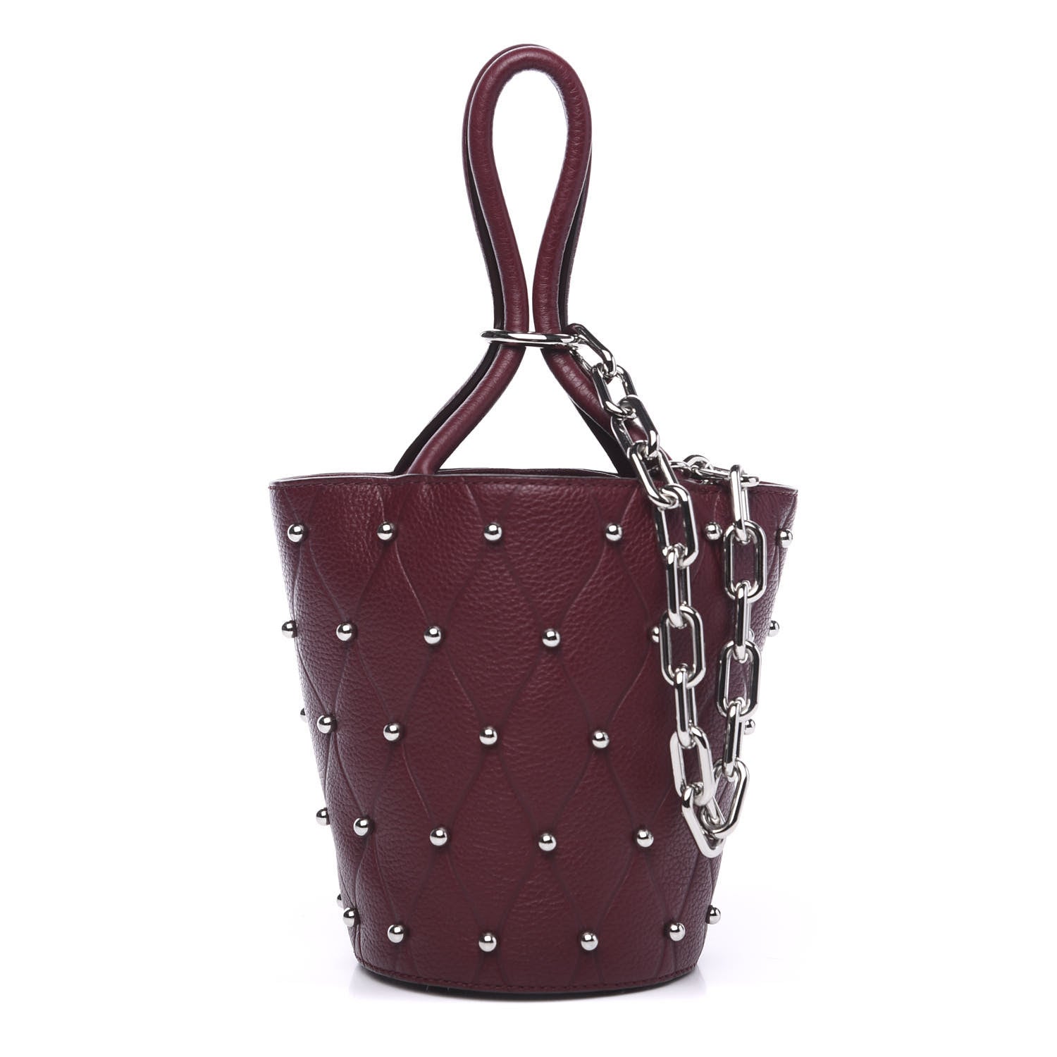Alexander Wang Pebbled Calfskin Mini Roxy Bucket Bag Burgundy 1 of 7