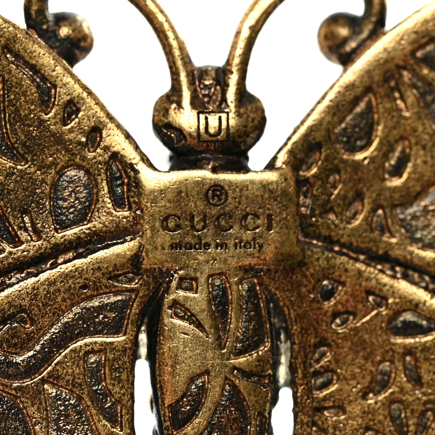 Crystal Butterfly Necklace Aged Gold Multicolor