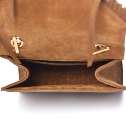 Saint Laurent Suede Fringe Baby Monogram Satchel Light Ocre 5 of 12