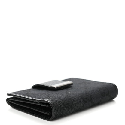 Gucci Monogram Metal Bar Compact Flap Wallet Black 4 of 8