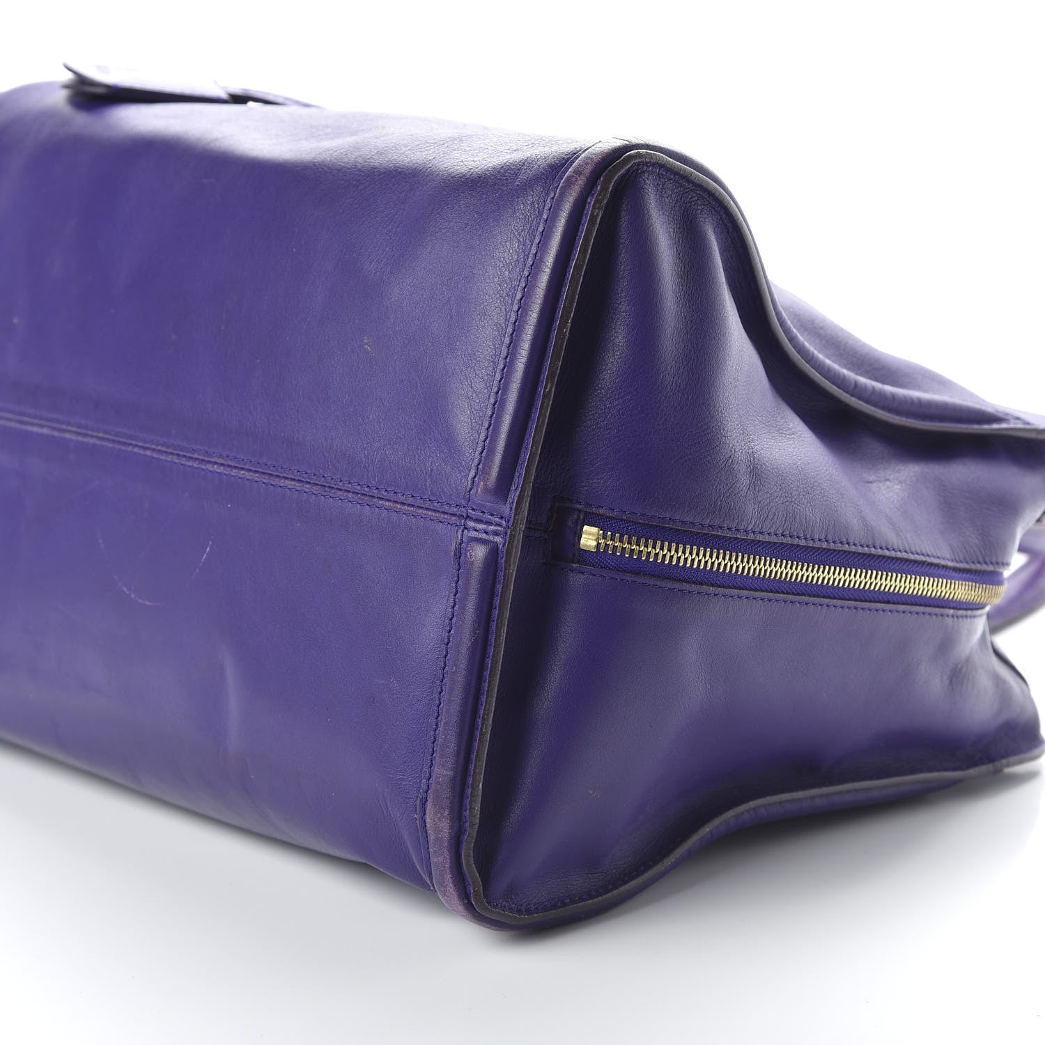 Alexander McQueen Calfskin Large Skull Padlock Zip Around Tote Purple 6 of 12