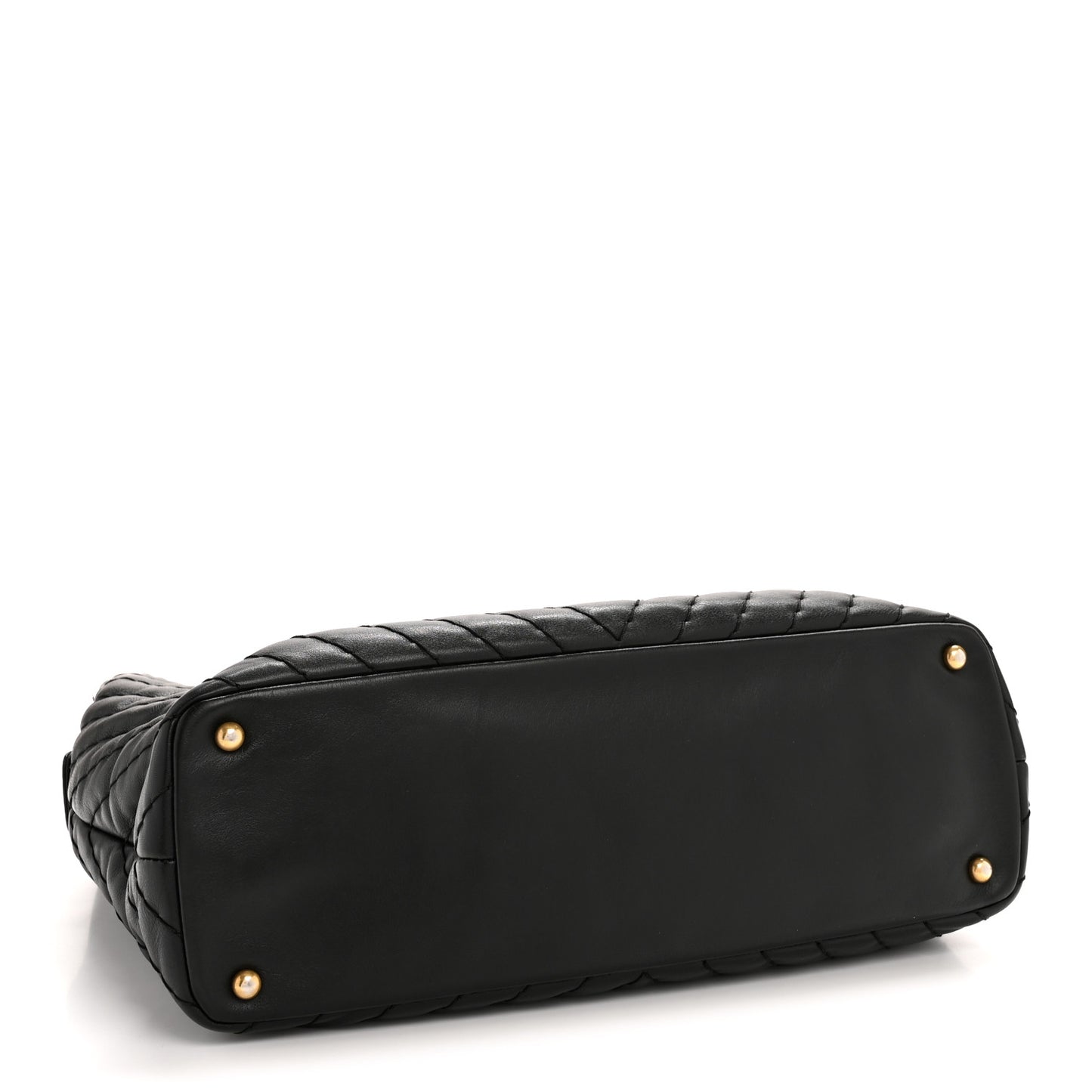 Calfskin Chevron Quilted Surpique Tote Black