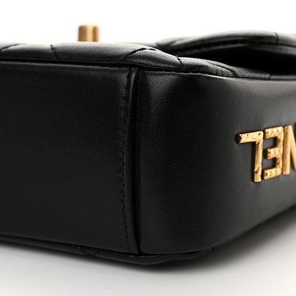 Chanel Lambskin Quilted Mini Side Note Flap Black 10 of 11