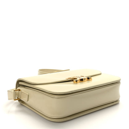 Celine Shiny Calfskin Medium Triomphe Limestone 3 of 9