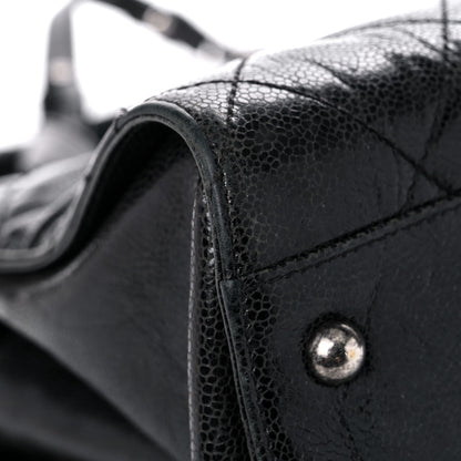 Chanel Crumpled Grained Calfskin Quilted CC Crave Tote Black 11 of 26