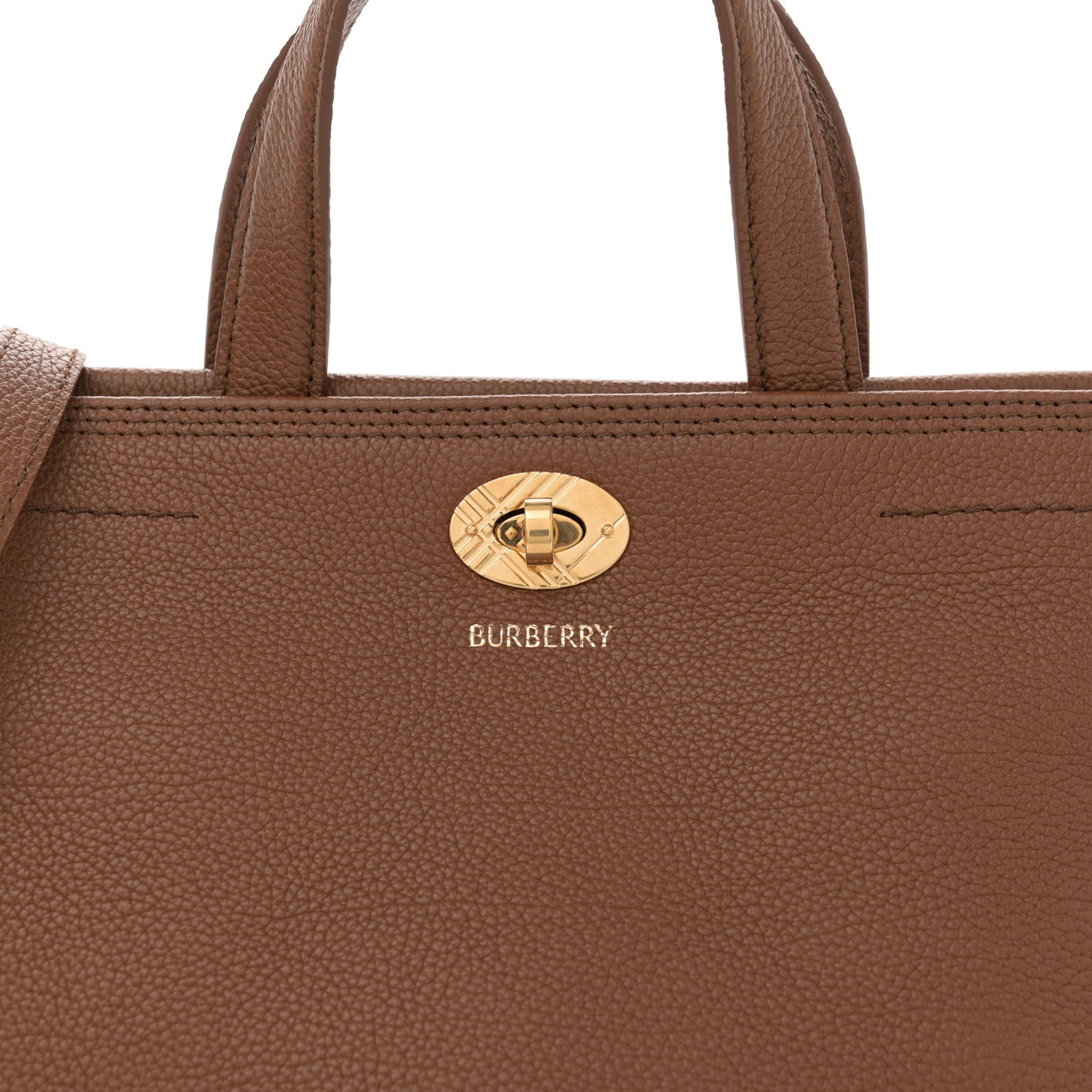 Grainy Calfskin Nova Check Mini Cotswolds Tote Hazel