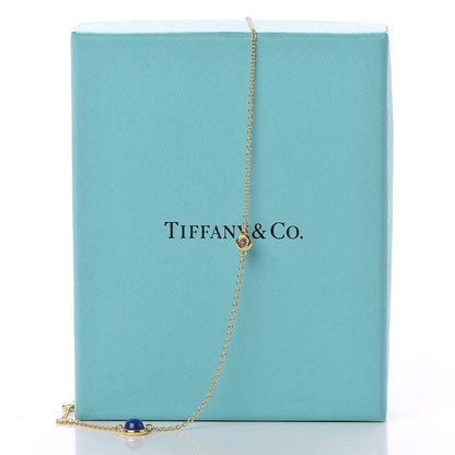Tiffany 18K Yellow Gold Diamond Lapis Lazuli Elsa Peretti Color By The Yard Station Necklace 9 of 9