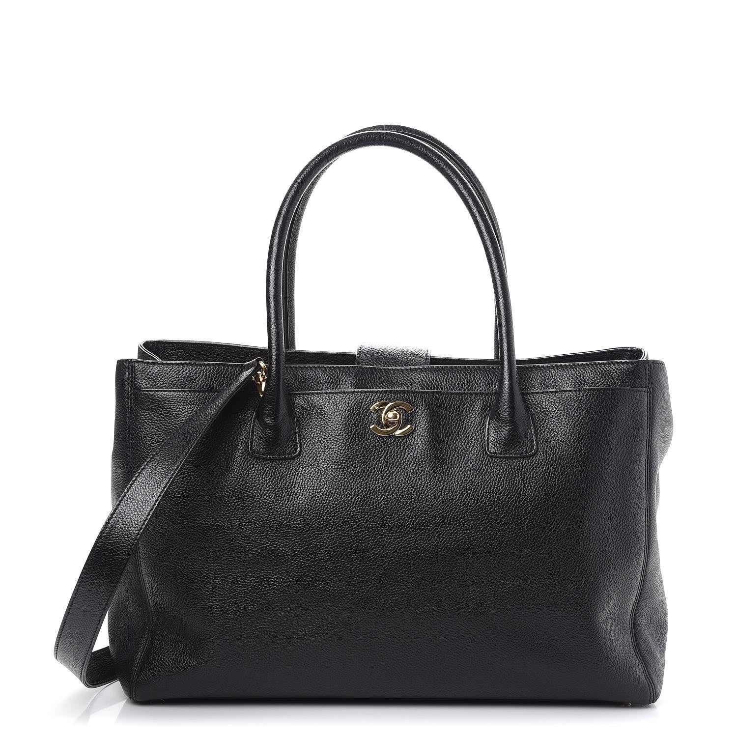 Chanel Calfskin Cerf Executive Shopper Tote Black 1 of 10