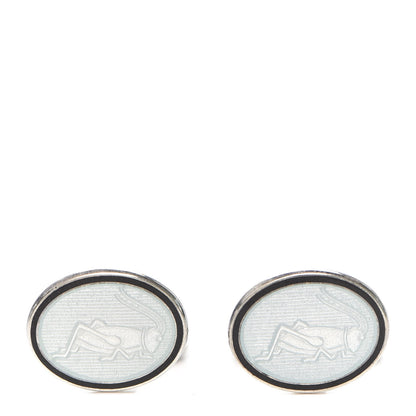 Tiffany Sterling Silver Enamel Grasshopper Cufflinks 1 of 4