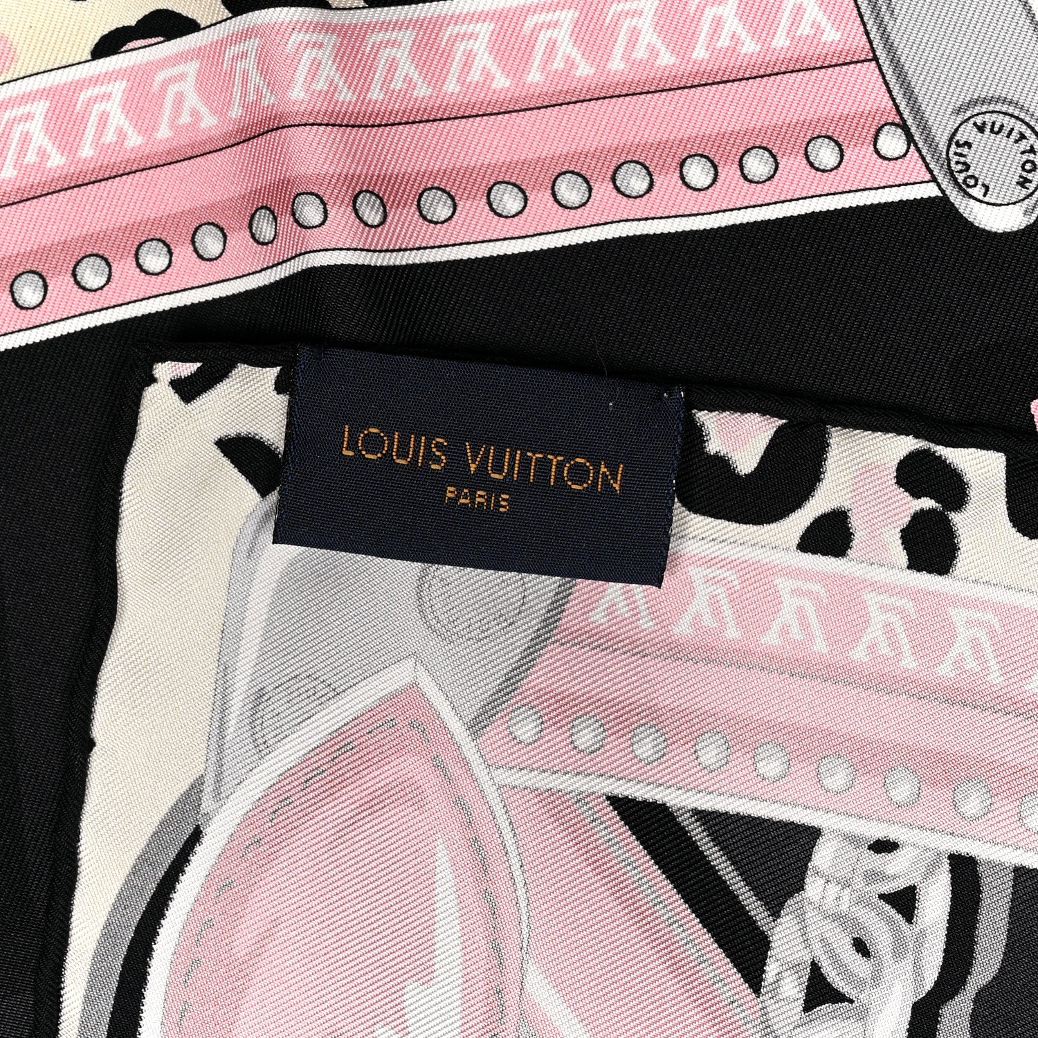 Louis Vuitton Silk Monogram Wild at Heart Square Scarf Black 3 of 3