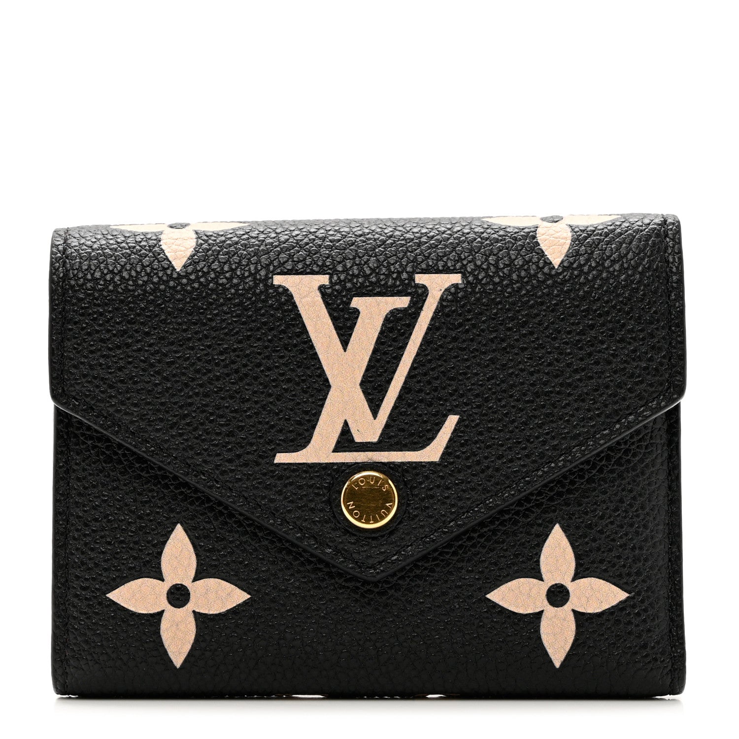 Louis Vuitton Empreinte Monogram Giant Victorine Wallet Black Beige 1 of 7
