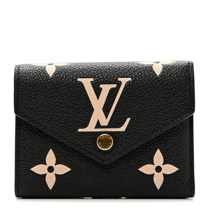 Louis Vuitton Empreinte Monogram Giant Victorine Wallet Black Beige 1 of 7