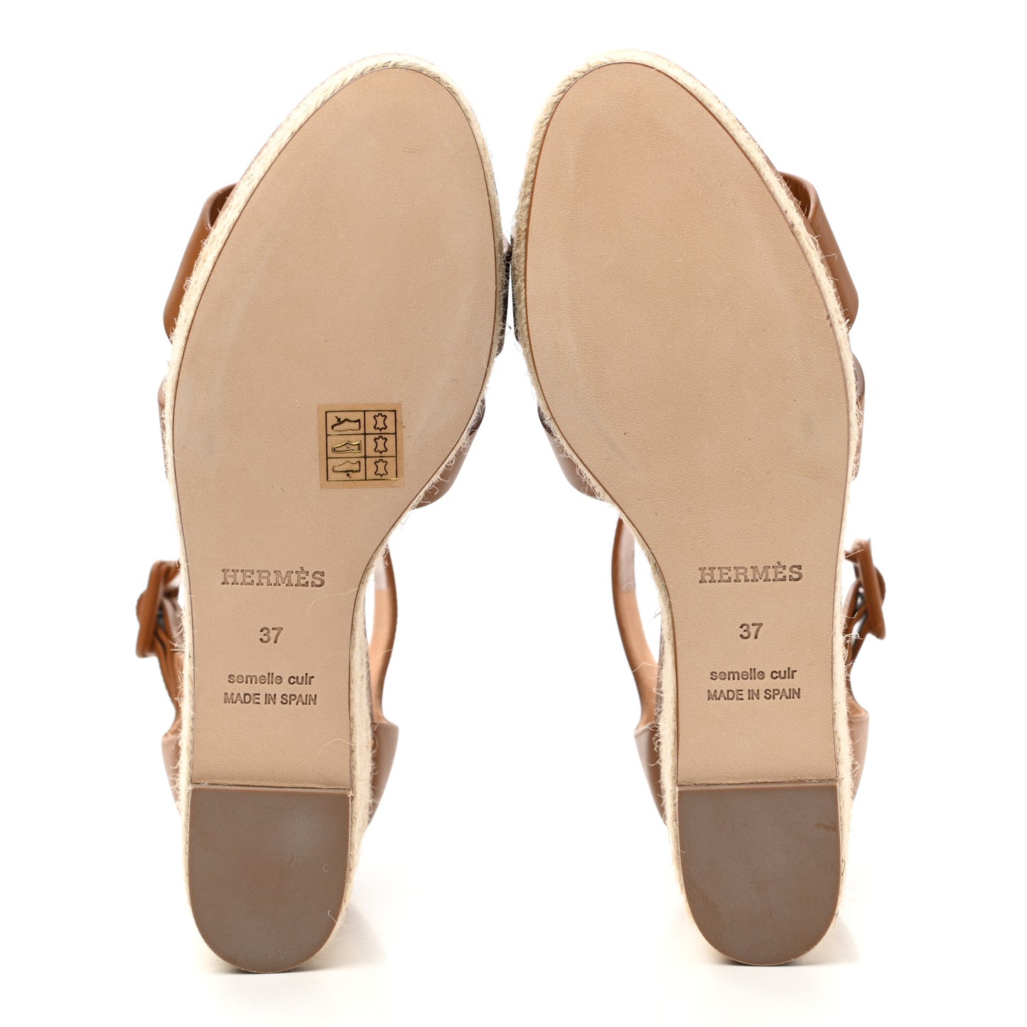 Goatskin Doll 60 Espadrille Wedge Sandals 37 Gold