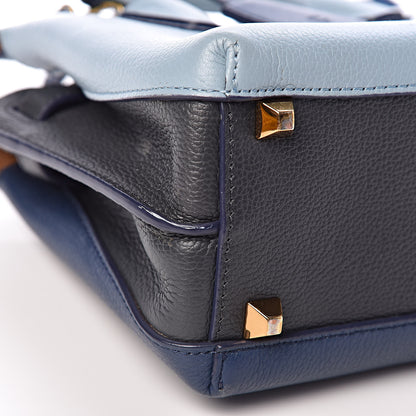MCM Grained Calfskin Tri-Color Mini Milla Tote Blue 6 of 12