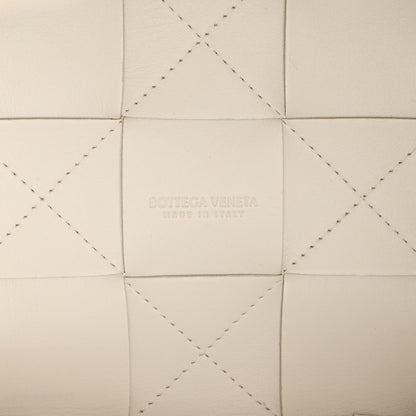 Bottega Veneta Lambskin Maxi Intrecciato Small Cassette Crossbody Bucket Bag White 6 of 9