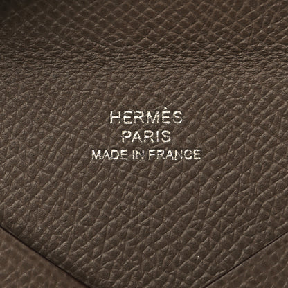 Hermes Epsom Calvi Card Case Etoupe 7 of 9