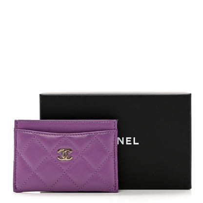 Chanel Lambskin Quilted Card Holder Purple 11 of 11