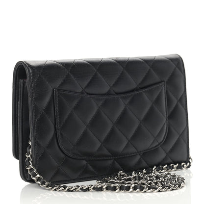 Chanel Lambskin Quilted Wallet On Chain WOC Black 3 of 19