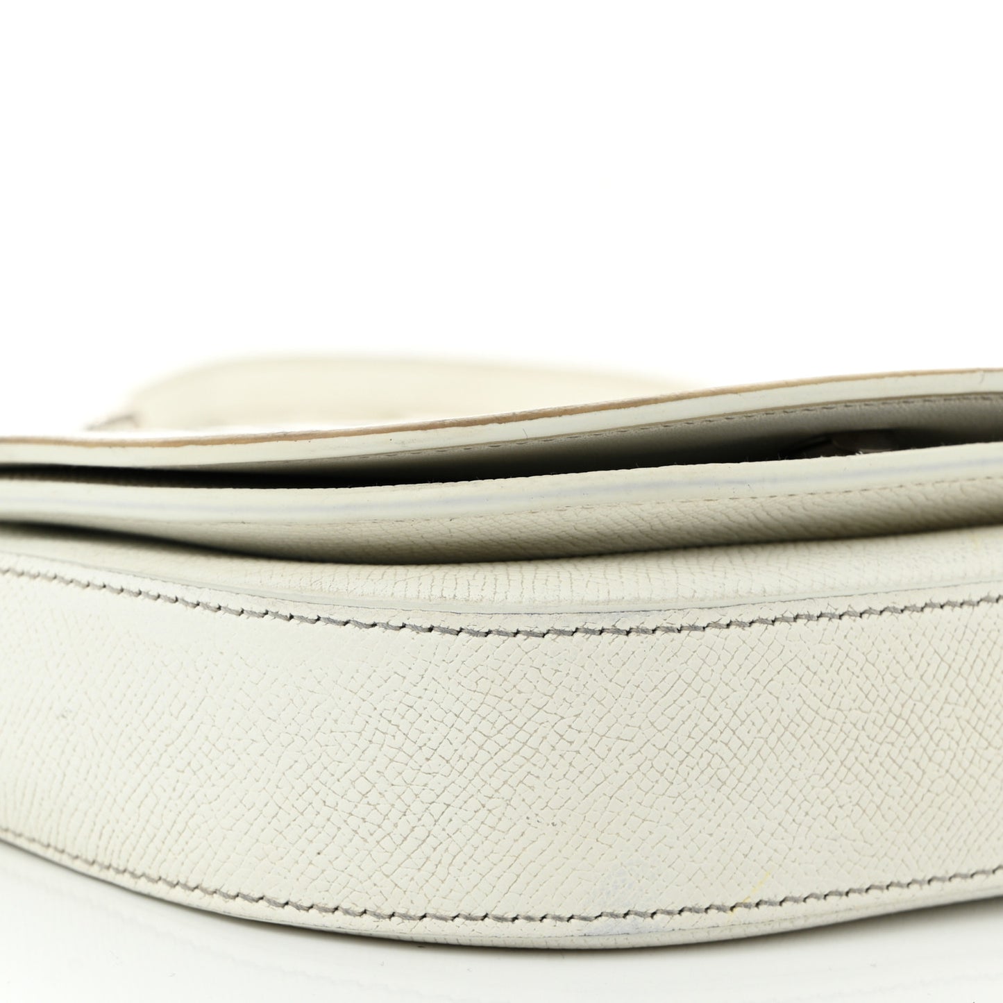 Grained Calfskin Logo Print Ville Day Bag XS White