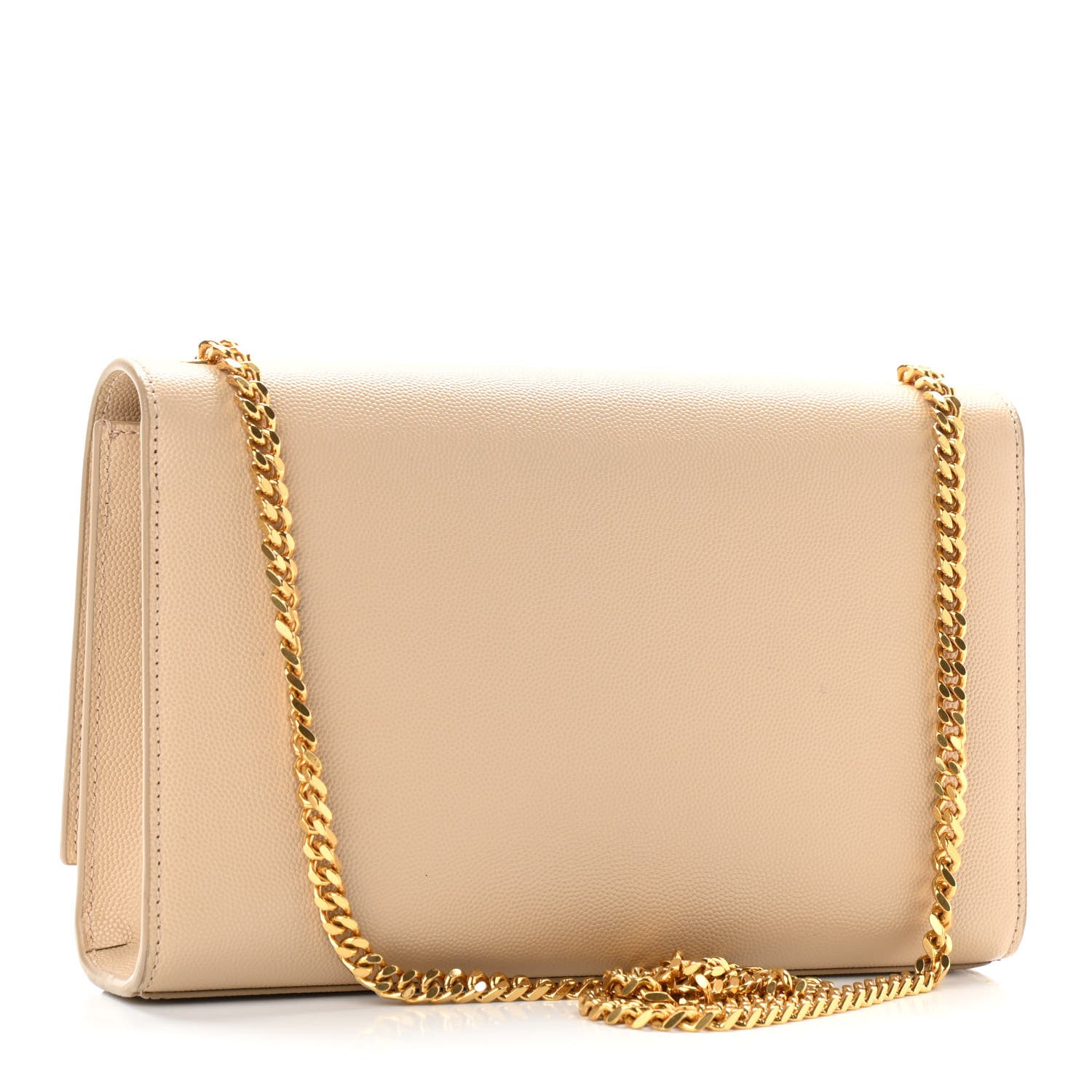 Saint Laurent Grain De Poudre Medium Monogram Kate Satchel Dark Beige 3 of 9