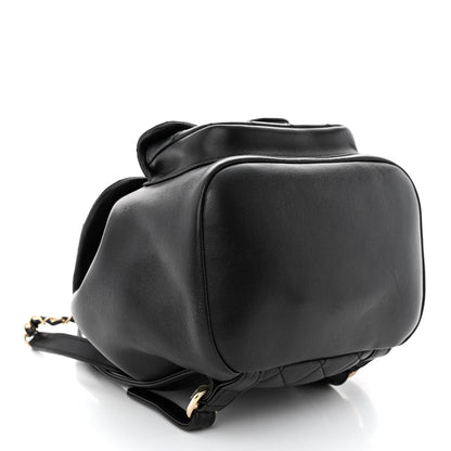 Chanel Lambskin Quilted Small Duma Drawstring Backpack Black 4 of 12
