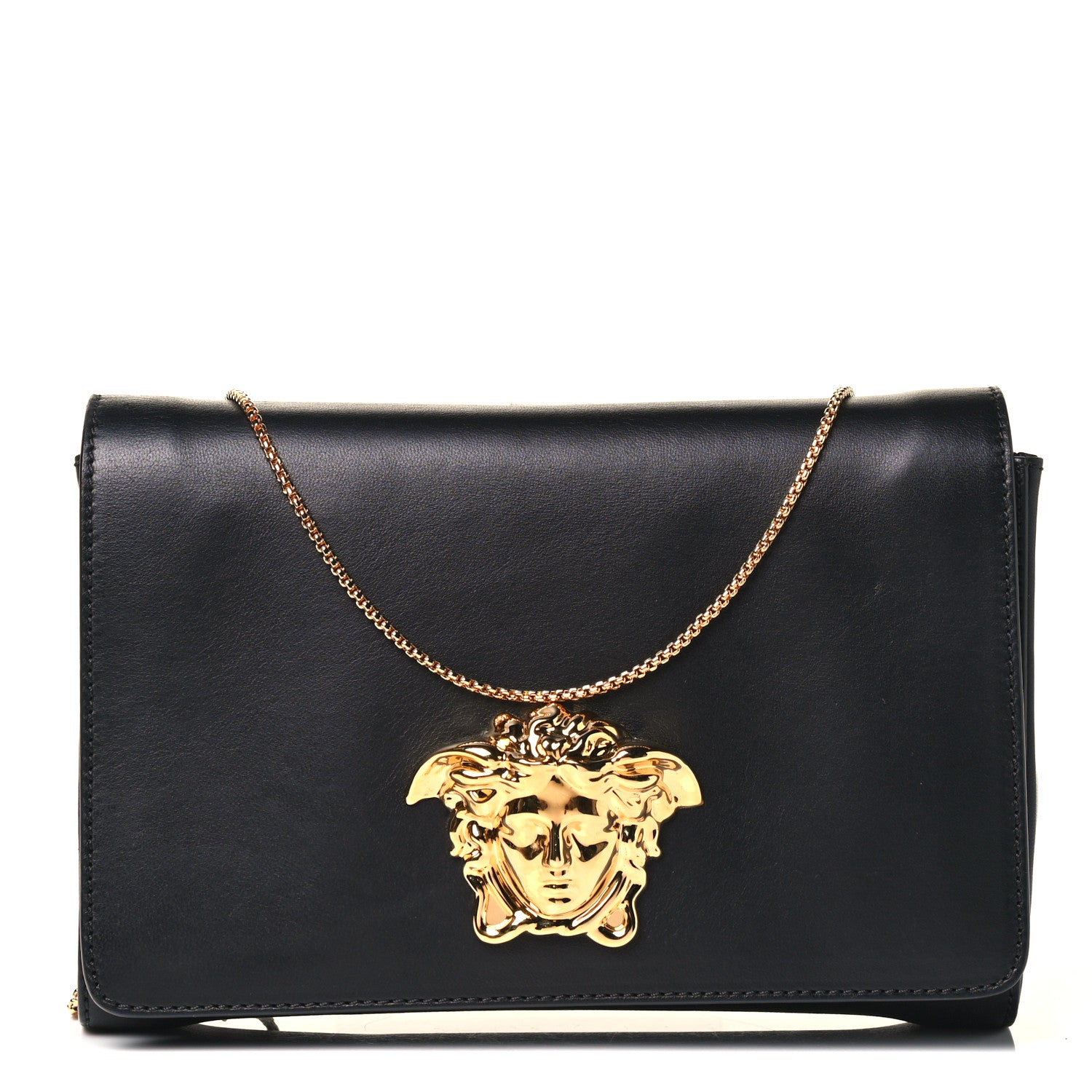 Versace Vitello Palazzo Medusa Evening Clutch Bag Black 1 of 4
