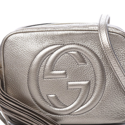 Gucci Metallic Pebbled Calfskin Small Soho Disco Bag Golden Beige 12 of 12