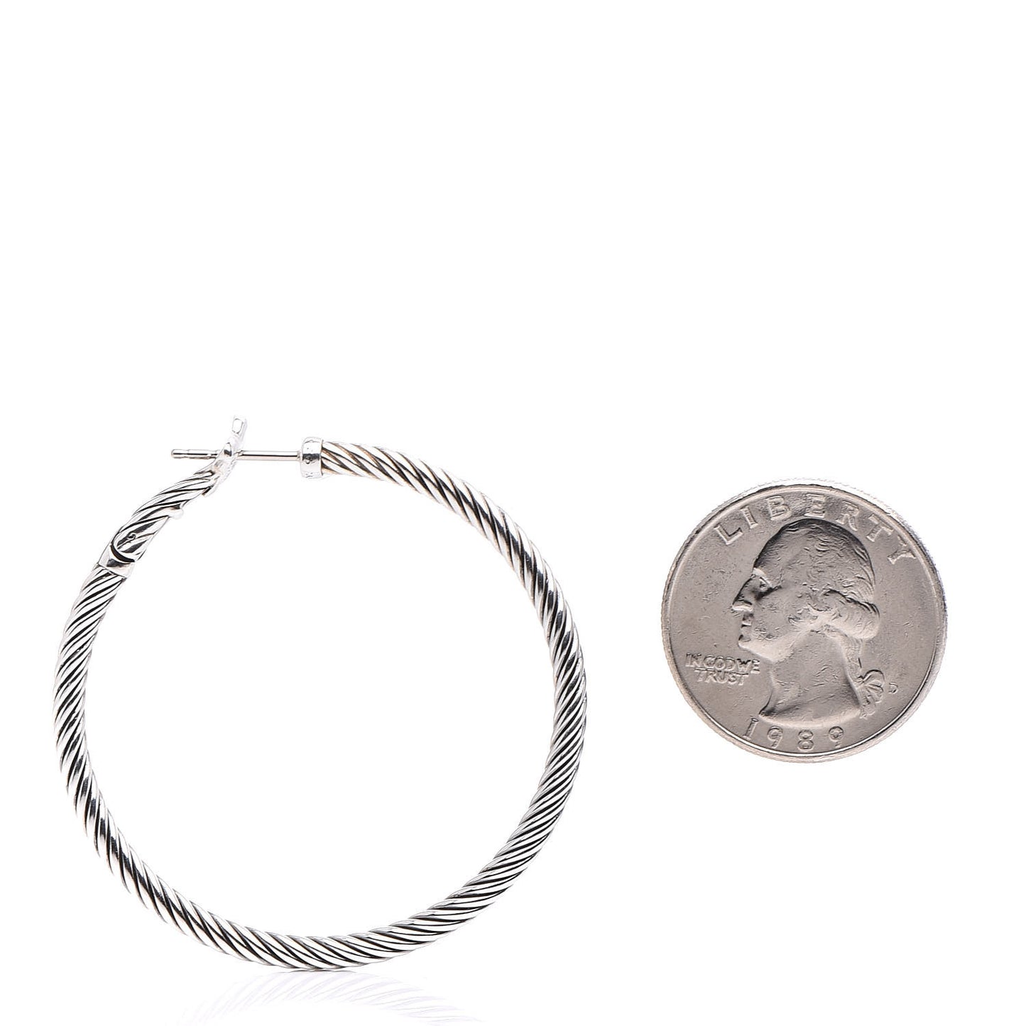Sterling Silver Large Cable Classics Hoop Earrings