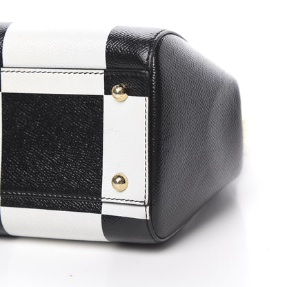 Dolce & Gabbana Dauphine Print Checker Rose Medium Miss Sicily Satchel Black Multicolor 10 of 13