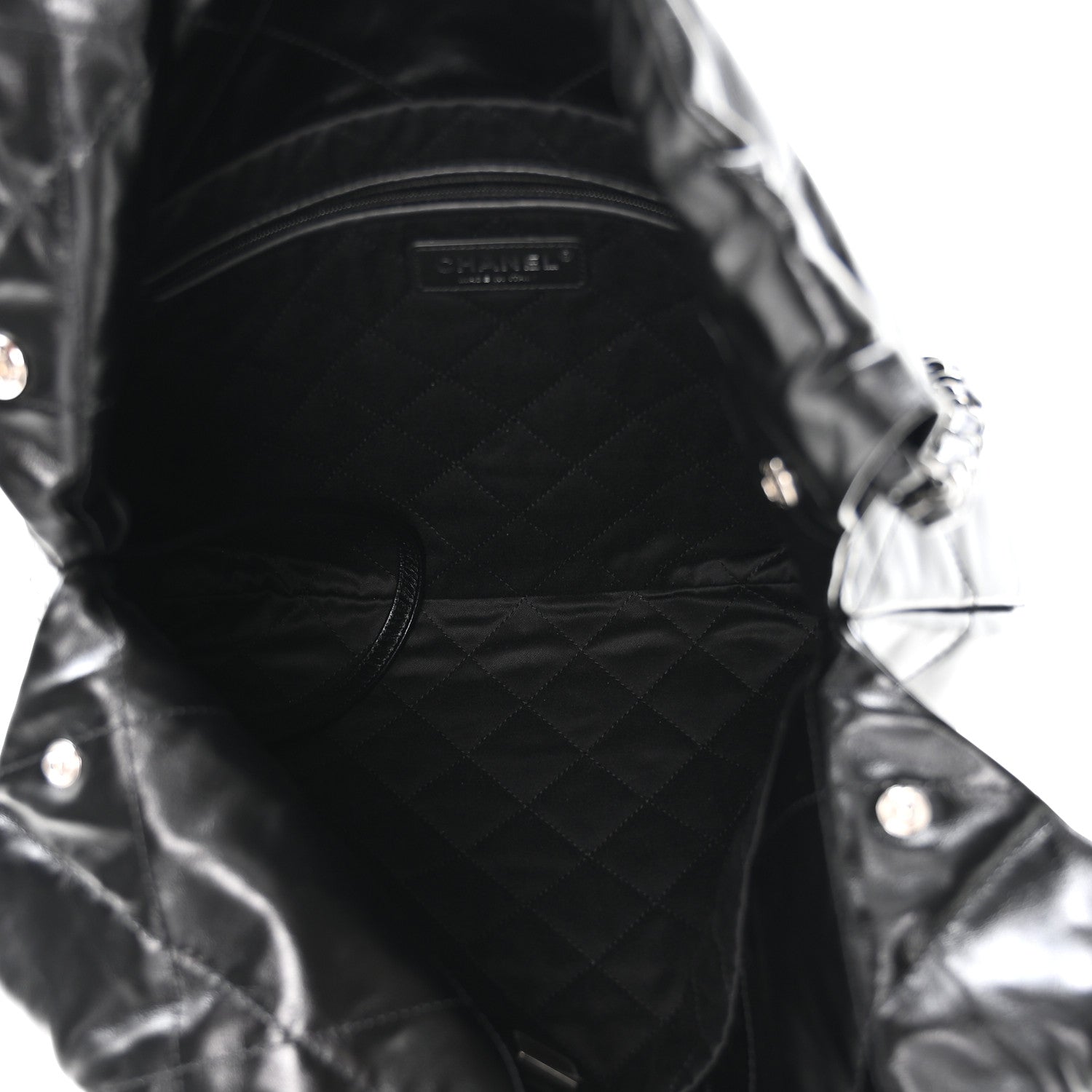Chanel Shiny Calfskin Quilted Small Chanel 22 So Black 5 of 10