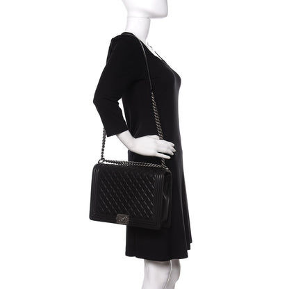 Chanel Lambskin Quilted Large Boy Flap Black 2 of 11