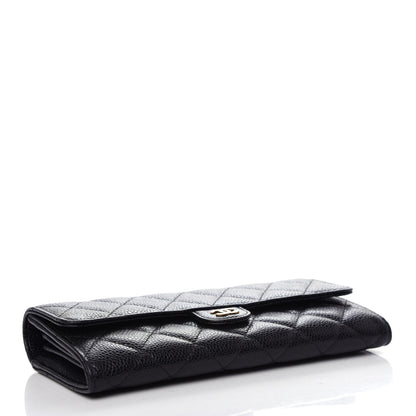 Chanel Caviar Quilted Large Gusset Flap Wallet Black 4 of 9